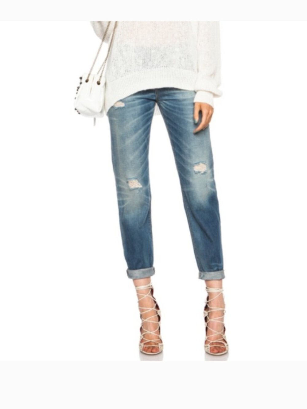 R13 Relaxed Skinny Jeans in Fulham Blue Size 25
